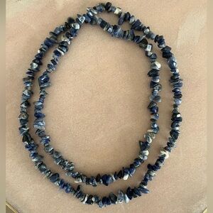 Polished Sodalite Stone Chip Necklace